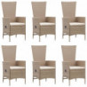 7-tlg. Garten-Essgruppe Poly Rattan Beige