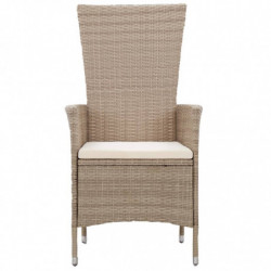 7-tlg. Garten-Essgruppe Poly Rattan Beige