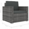 13-tlg. Garten-Lounge-Set mit Polstern Poly Rattan Grau