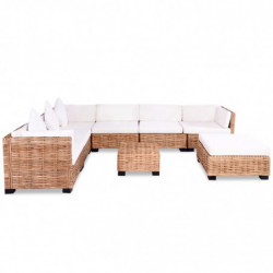 Sofagarnitur Xuan 27-tlg. Natürliches Rattan