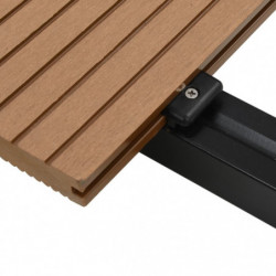 WPC Massive Terrassendielen mit Zubehör 10 m² 4 m Teak