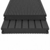 WPC Massive Terrassendielen mit Zubehör 15 m² 4 m Schwarz