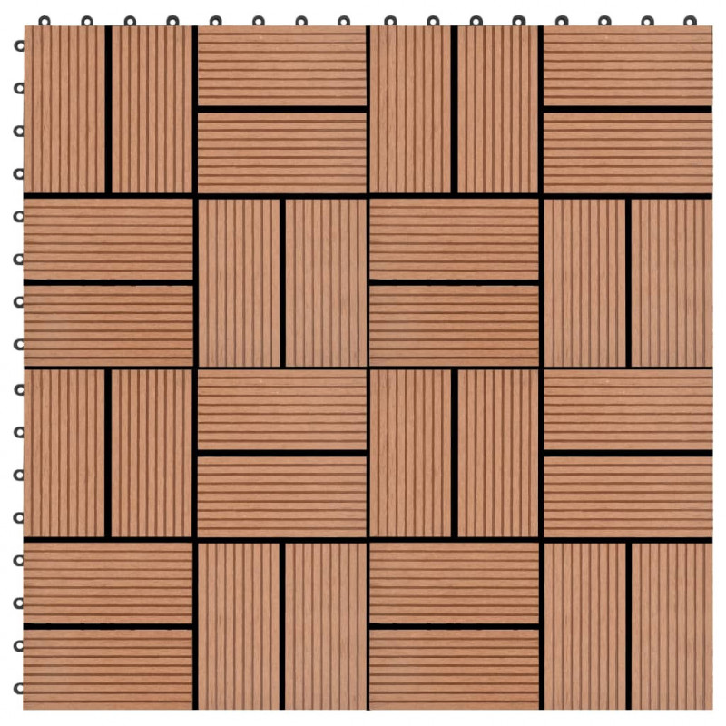 22 Stk. Terrassenfliesen 30 x 30 cm 2 qm WPC Braun