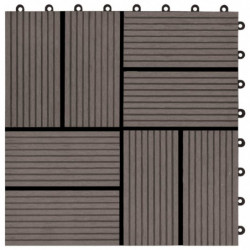 22 Stk. Terrassenfliesen 30 x 30 cm 2 qm WPC Dunkelbraun