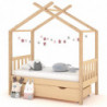 Kinderbett mit Schublade Massivholz Kiefer 70x140 cm
