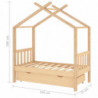 Kinderbett mit Schublade Massivholz Kiefer 70x140 cm