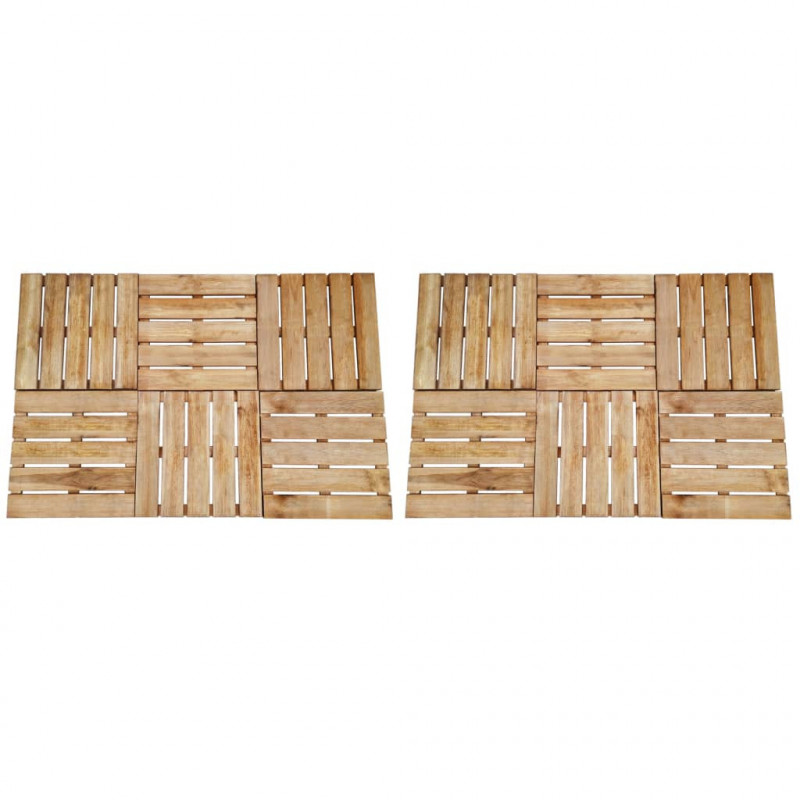Terrassenfliesen 12 Stk. 50×50 cm Braun Holz