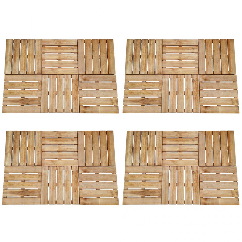 Terrassenfliesen 24 Stk. 50×50 cm Braun Holz