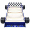 Kinderbett im Rennwagen-Design 90 x 200 cm Blau