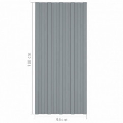 Dachpaneele 12 Stk. Verzinkter Stahl Silbern 100x45 cm