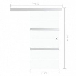Schiebetür ESG-Glas und Aluminium 76x205 cm Silbern