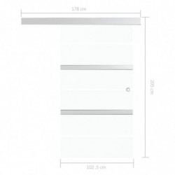 Schiebetür ESG-Glas und Aluminium 102,5x205 cm Silbern