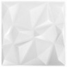 3D-Wandpaneele 24 Stk. 50x50 cm Diamantweiß 6 m²