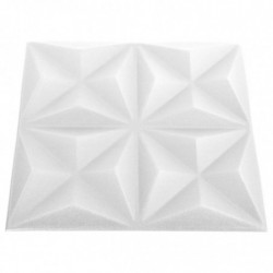 3D-Wandpaneele 48 Stk. 50x50 cm Origami-Weiß 12 m²