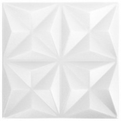3D-Wandpaneele 48 Stk. 50x50 cm Origami-Weiß 12 m²