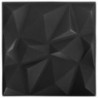 3D-Wandpaneele 48 Stk. 50x50 cm Diamant Schwarz 12 m²