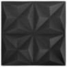 3D-Wandpaneele 48 Stk. 50x50 cm Origami Schwarz 12 m²