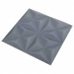 3D-Wandpaneele 24 Stk. 50x50 cm Origami Grau 6 m²