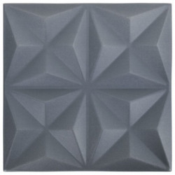 3D-Wandpaneele 24 Stk. 50x50 cm Origami Grau 6 m²