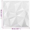 3D-Wandpaneele 12 Stk. 50x50 cm Diamant Grau 3 m²