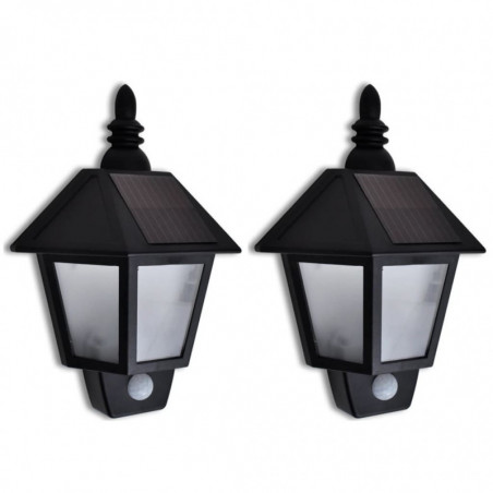 2x Solarwandlampe mit Bewegungssensor