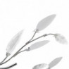 Deckenlampe transparente weiße Blätterranken mit Acryl-Blättern 5x E14