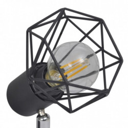 Deckenstrahler Industrie-Stil Drahtgestell + 2 LED-Glühlampen schwarz