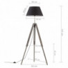 Stativlampe Schwarz und Golden Teak Massivholz 141 cm