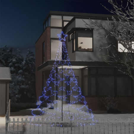 LED-Weihnachtsbaum mit Metallpfosten 500 LEDs Blau 3 m