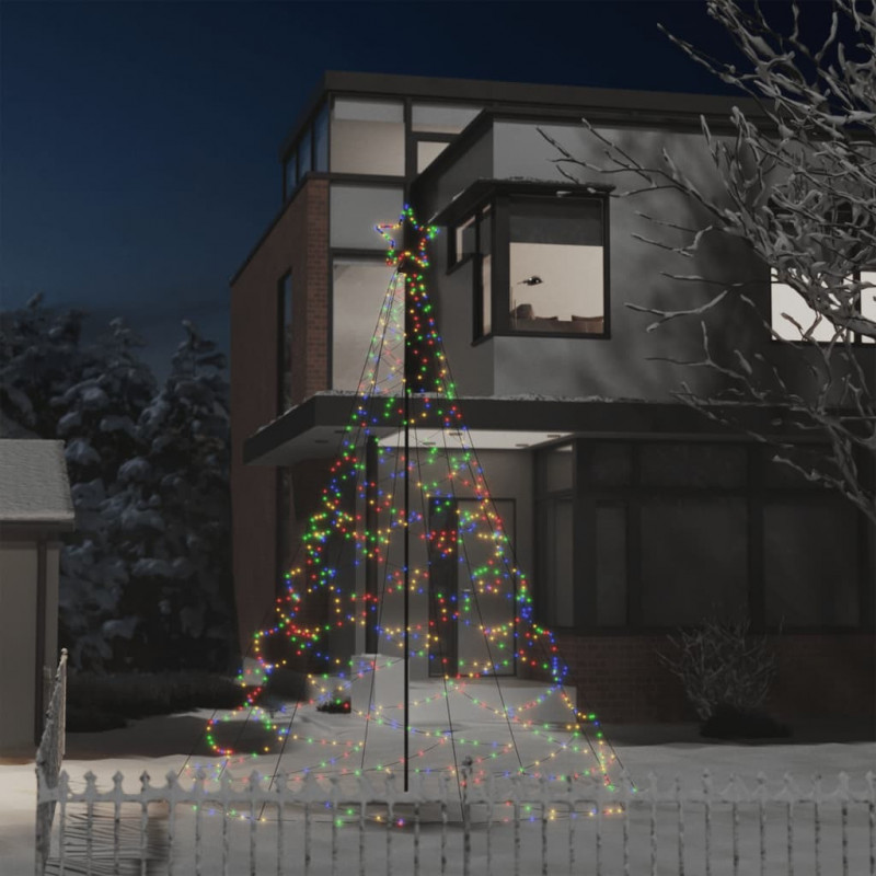 LED-Weihnachtsbaum mit Metallpfosten 500 LEDs Mehrfarbig 3 m