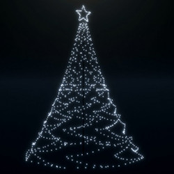 LED-Weihnachtsbaum mit Metallstange 1400 LEDs Kaltweiß 5 m