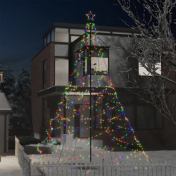 LED-Weihnachtsbaum mit Metallstange 1400 LEDs Mehrfarbig 5 m