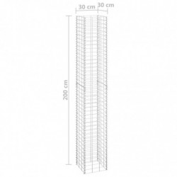 Gabionen-Hochbeete 4 Stk. 30x30x50/100/150/200 cm Eisen