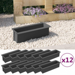 Pflanzkasten für Europaletten 12 Stk. Grau 36x13,5x9,5 cm PP