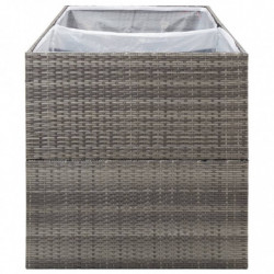 Pflanzkübel Grau 157x80x80 cm Poly Rattan