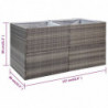 Pflanzkübel Grau 157x80x80 cm Poly Rattan