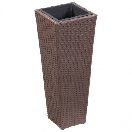 Garten-Hochbeet 30 x 30 x 80 cm Poly Rattan Braun