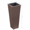 Garten-Hochbeet 30 x 30 x 80 cm Poly Rattan Braun