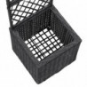 Hochbeet mit Rankgitter 1 Topf 30x30x107cm Poly Rattan Schwarz