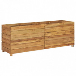 Hochbeet 150x40x55 cm Teak Altholz und Stahl