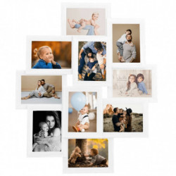 Collage Bilderrahmen für 10x(10x15 cm) Fotos Weiß MDF