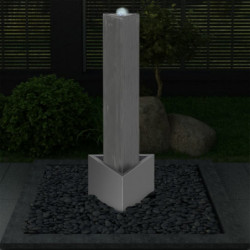 Gartenbrunnen Silbern 37,7x32,6x110 cm Edelstahl