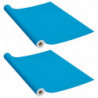 Möbelfolien Selbstklebend 2 Stk. Azurblau 500x90 cm PVC