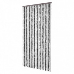 Insektenschutz-Vorhang Grau und Weiß 100x220 cm Chenille