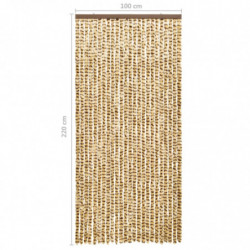 Insektenschutz-Vorhang Beige und Braun 100x220 cm Chenille