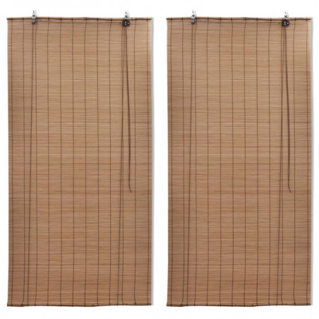 Bambusrollos 2 Stk. 150x220 cm Braun