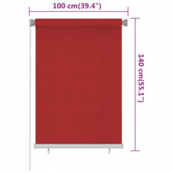 Außenrollo 100x140 cm Rot HDPE
