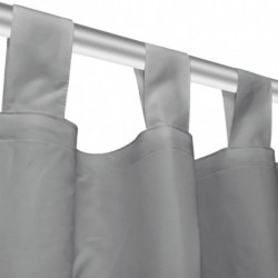 Vorhänge aus Mikro-Satin 2 Stk. mit Schlaufen 140×225 cm Grau