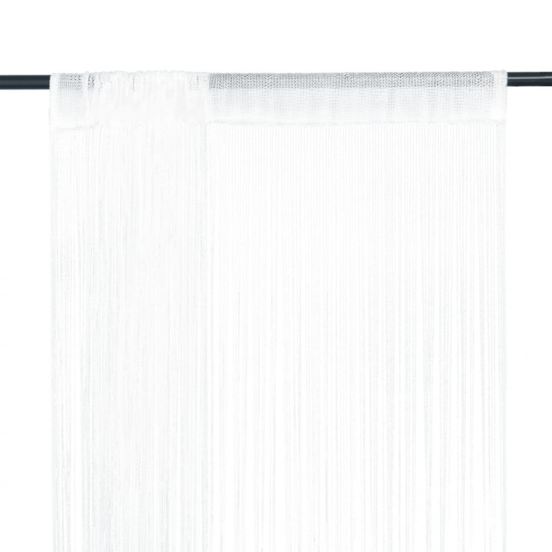 Fadenvorhang 2 Stk.100 x 250 cm Weiß