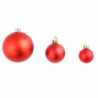 100-tlg. Weihnachtskugel-Set 3/4/6 cm Rot